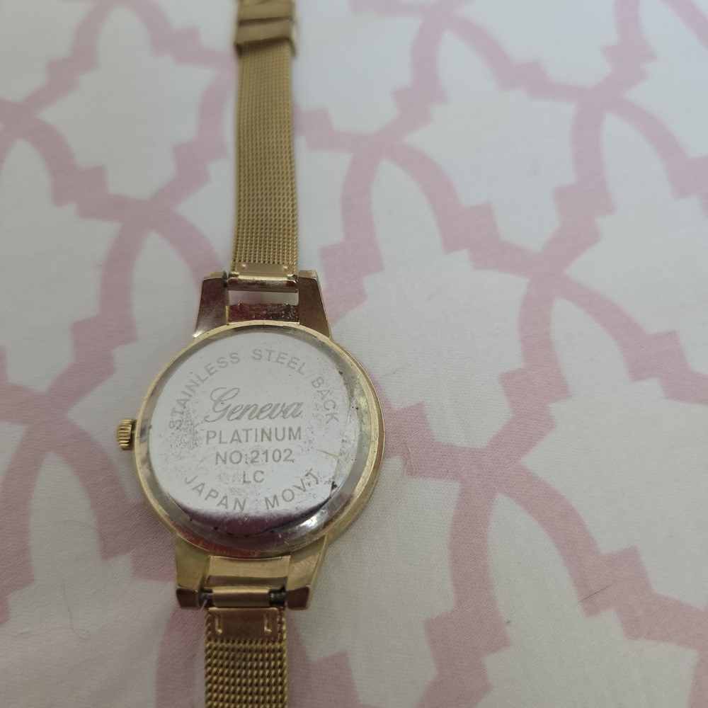 Geneva Gold Watch with Black Dial - Picture 3 of 3